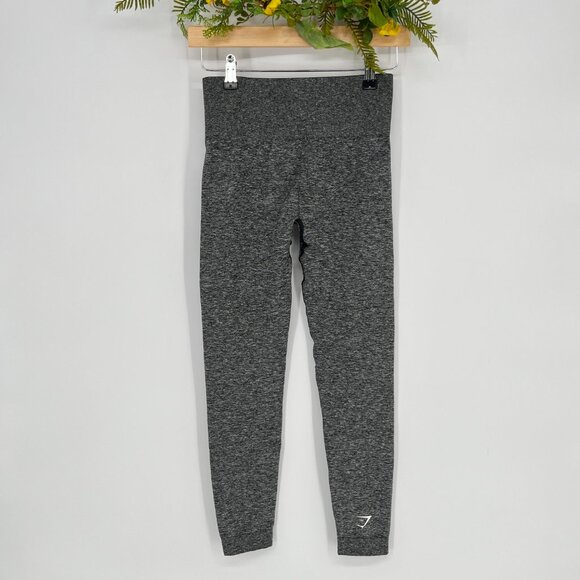 Gymshark Flex Seamless High Waist Gray Marl Leggings Small Workout Athleisure - Picture 3 of 9